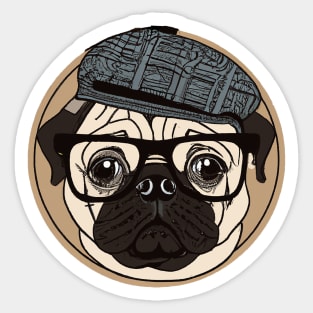 Retro Mops Dog Lover Retro Sticker